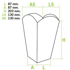 Caixa Pipocas Grande Kraft Kraft 150g 8,7x13x20,3cm (250 Uds)