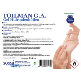 Gel Sanitário Antibacteriano Hidroalcoólico 5.000ml (1 Ud)