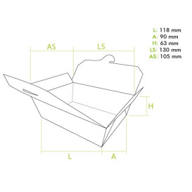 Caixa TakeAway Pequeno Kraft 11,8x9x6,3cm (250 Uds)