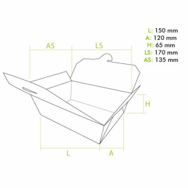 Caixa TakeAway Médio Kraft 15x12x6,5cm (200 Uds)