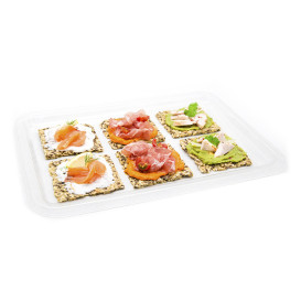 Bandeja Plastica RPET Transparente 35x24cm (10 Uds)