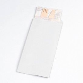 Envelopes de Talheres Branco 11x24cm (125 Uds)