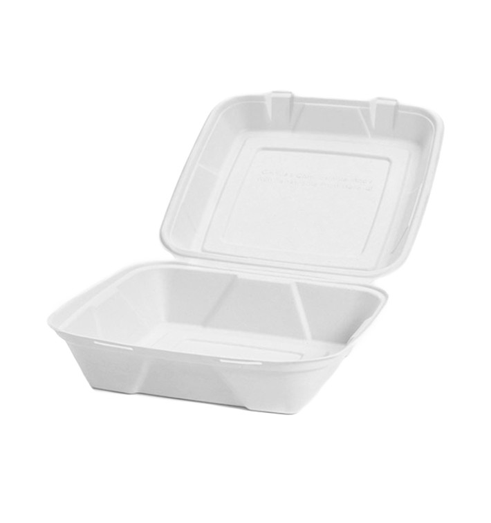 Embalagem Cana-de-açúcar Branco 24x23x7,7cm (50 Uds)