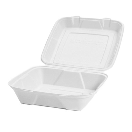 Embalagem Cana-de-açúcar Branco 24x23x7,7cm (50 Uds)