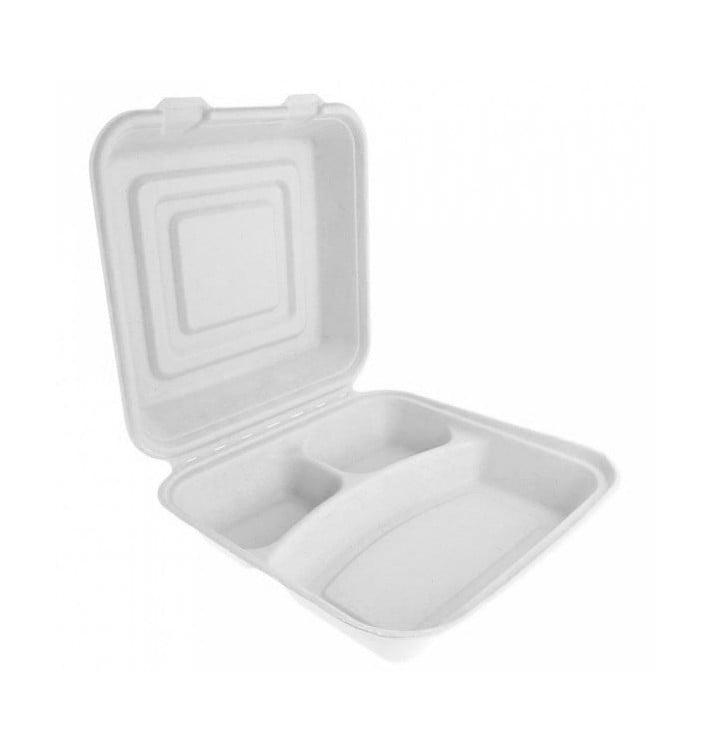 Embalagem Cana-de-açúcar Branco 3C 24x23x7,6cm (200 Uds)