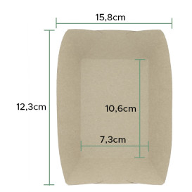 Barqueta Cartolina Kraft-Kraft 10,6x7,3x4,5cm 350ml (25 Uds)