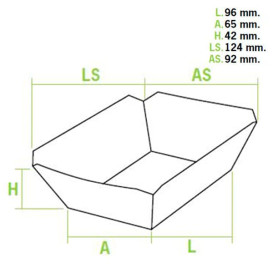 Barqueta Cartolina Kraft-Kraft 9,6x6,5x4,2cm 250ml (1000 Uds)