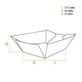 Barqueta Cartolina 12,1x8,1x5,5cm 525ml (600 Uds)