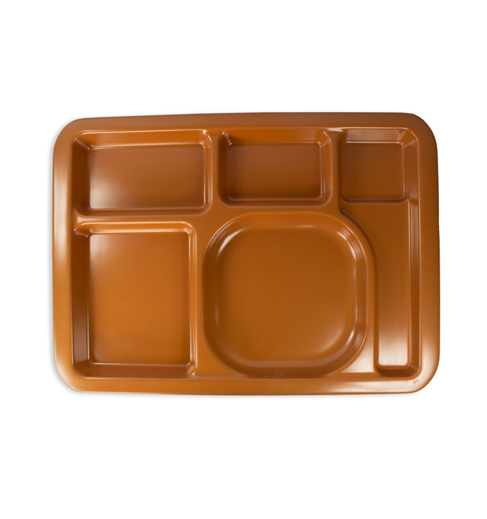 Bandeja de Plastico PS Rigido Chocolat 5C 470x350mm (25 Uds)