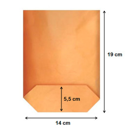 Saco de Papel Cilíndrico com Base Hexagonal Kraft 14x19cm (50 Uds)