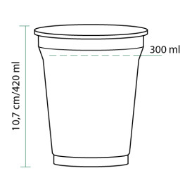 Copo Rígido de PET 420 ml Ø9,3cm (50 Unidades)