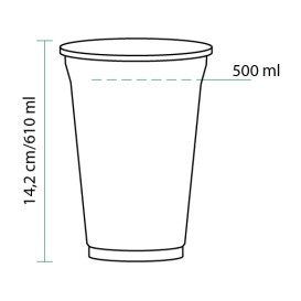 Copo Rígido de PET 610 ml Ø9,8cm (50 Unidades)