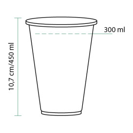 Copo PLA Bio Transparente 450ml Ø9,5cm (75 Uds) 