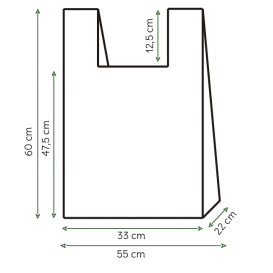 Saco Plastico Alça Biodegradável 100% 55x60 cm (100 Uds)