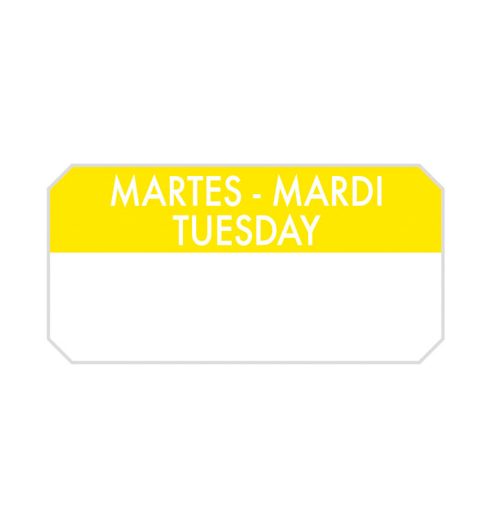 Rolo Adesivo Retangular "Tuesday" 5x2,5cm (1.000 Uds)