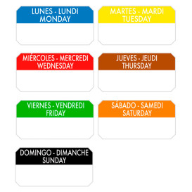 Rolo Adesivo Retangular "Thursday" 5x2,5cm (1.000 Uds)