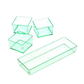 Bandeja Plastico Rectangular "Water Green" 13,1x4,6 cm (288 Unidades)