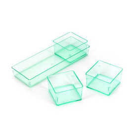 Bandeja Plastico Rectangular "Water Green" 13,1x4,6 cm (288 Unidades)