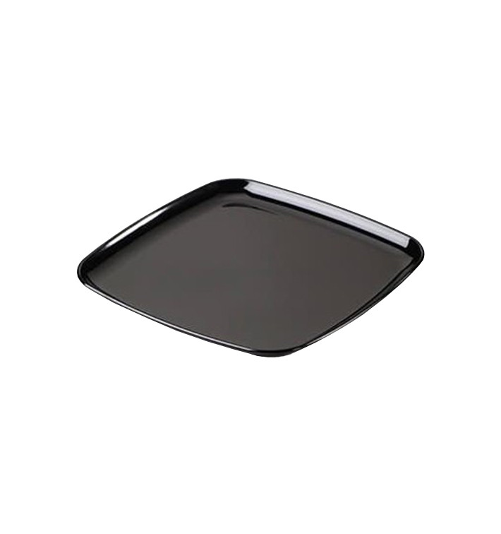 Bandeja Plastico Rigido Quadrada Preto 30x30cm (5 Uds)