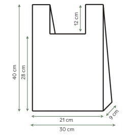 Saco Plastico Alça Biodegradável 100% 30x40 cm (2.000 Uds)