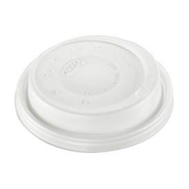 Tampa de Plastico PS "Cappuccino" Branco Ø8,6cm (100 Uds)