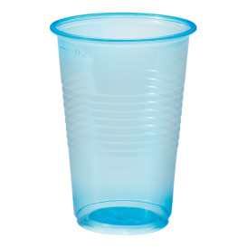 Copo de Plastico PP Azul Transp. 230ml (100 Unidades)