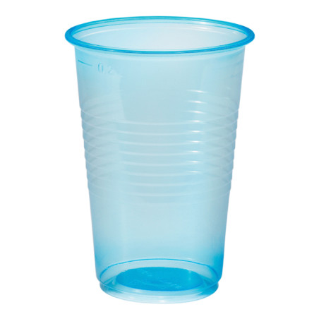 Copo de Plastico PP Azul Transp. 230ml (100 Unidades)