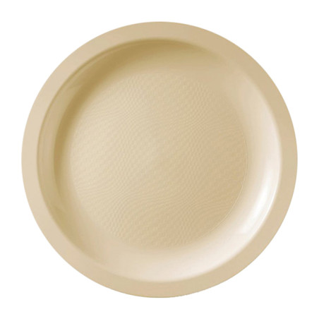 Prato Duro Reutilizável Raso Creme "Round" PP Ø18,5cm (600 Uds)