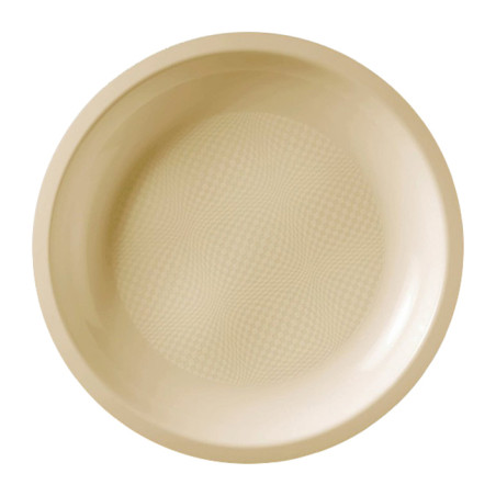 Prato Duro Reutilizável Raso Creme "Round" PP Ø22cm (600 Uds)