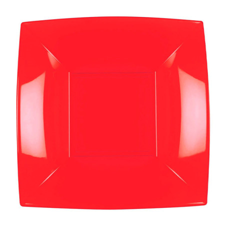 Prato Duro Reutilizável Fundo Vermelho "Nice" PP 18cm (25 Uds)