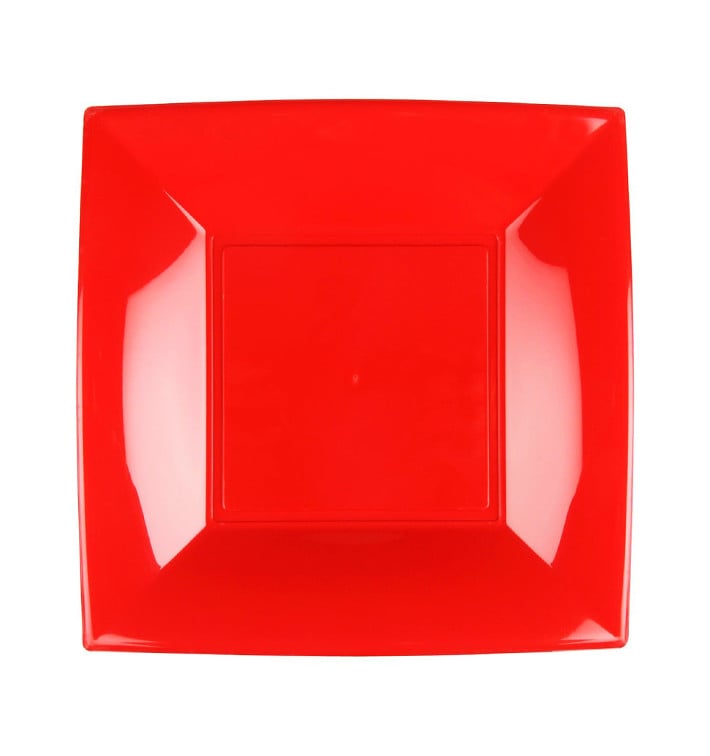 Prato Plastico Raso Vermelho Nice PP 230mm (300 Uds)