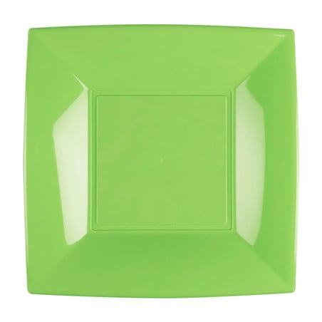 Prato Duro Reutilizável Raso Verde Limão "Nice" PP 23cm (300 Uds)