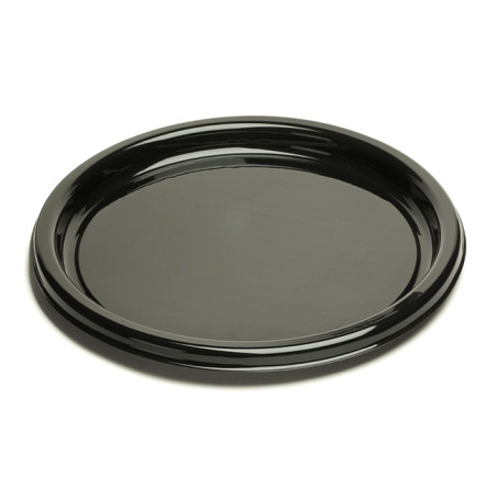 Bandeja Plastico Redonda Preto 30 cm (10 Uds)