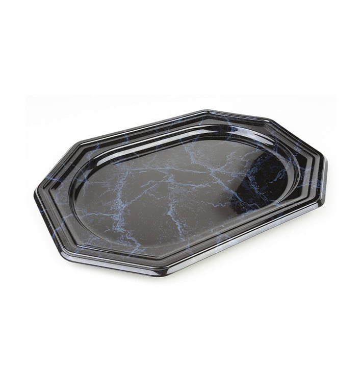 Bandeja Plastico Luxo Octog. Marmore 27x19 cm (5 Uds)