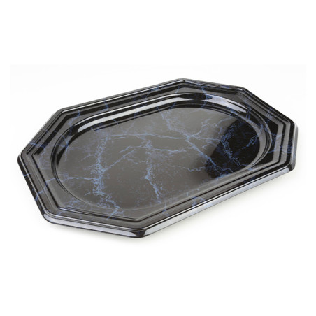 Bandeja Plastico Luxo Octog. Marmore 27x19 cm (5 Uds)