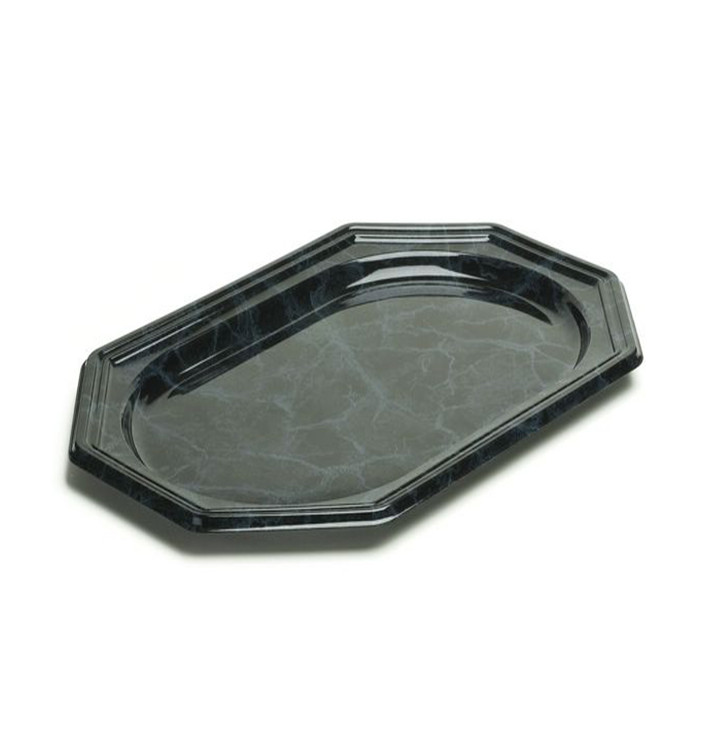 Bandeja Plastico Luxo Octog. Marmore 46x30 cm (50 Uds)