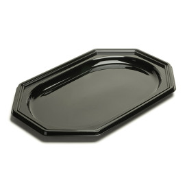 Bandeja Plastico Luxo Octog. Preto 46x30 cm (10 Uds)