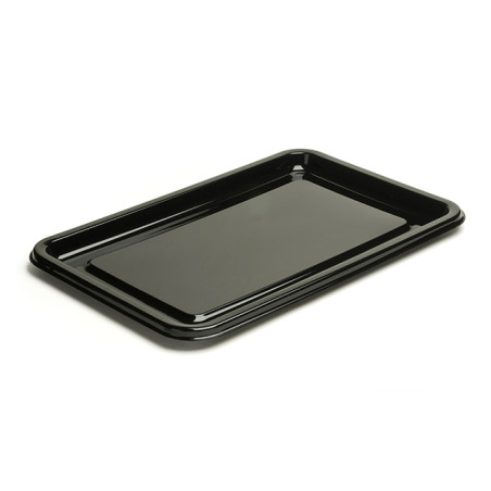 Bandeja Plastico Luxo Retang. Preto 35x24cm (10 Uds)