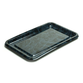 Bandeja Plastico Luxo Retang. Marmore 46x30cm (5 Uds)