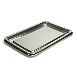 Bandeja Plastico Luxo Retang. Prata 46x30cm (5 Uds)