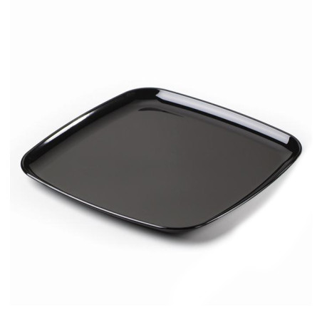 Bandeja Plastico Rigido Quadrada Preto 27x27cm (25 Uds)