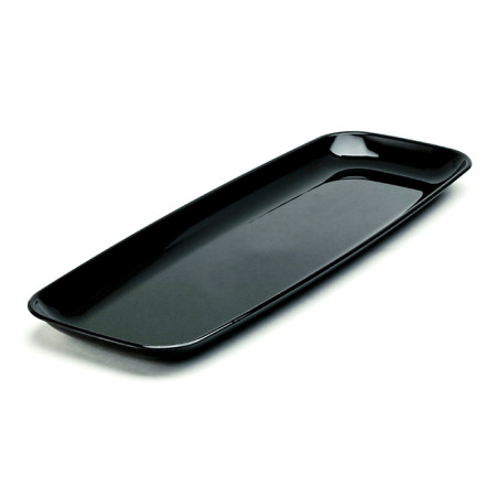 Bandeja Plastico Rigido Retang. Preto 17x45cm (25 Uds)