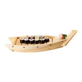 Bandeja Barco para Sushi de Madeira 44x13x11cm (1 Ud)