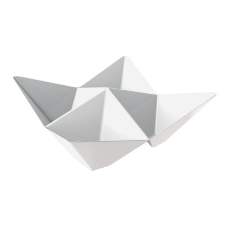 Tigela Degustação Reutilizável PS Origami PS Branco 103x103mm (500 Uds)