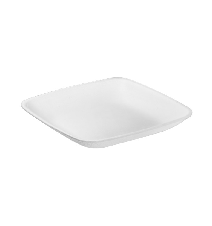 Prato cana-de-açúcar Branco 6,5x6,5cm (1200 Uds)