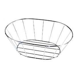 Cesta Oval en Aço Prata 216x140x76mm (1 Ud)