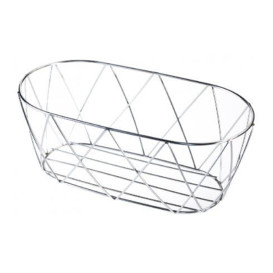 Cesta Oval en Aço Prata 255x127x102mm (1 Ud)