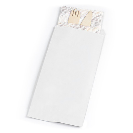 Envelopes de Talheres Branco 9x24cm (125 Uds)