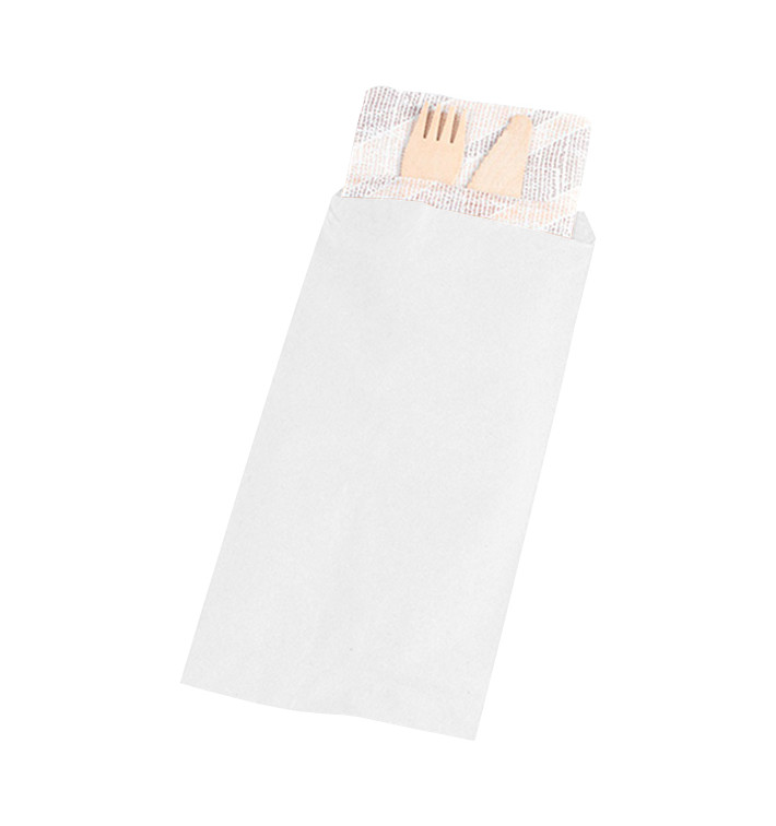 Envelopes de Talheres Branco 11x24cm (125 Uds)