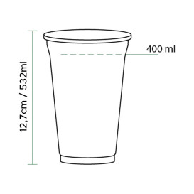 Copo de Plastico PET 532 ml Ø9,5cm (50 Unidades)